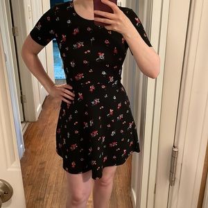 DIVIDED by H&M black floral fit and flare dress